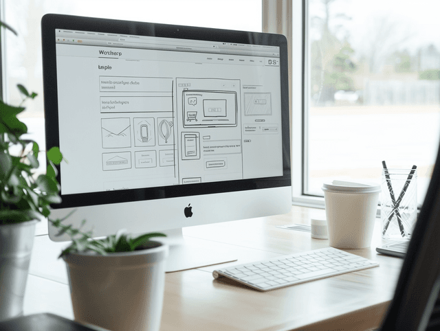 Modern website design on iMac
